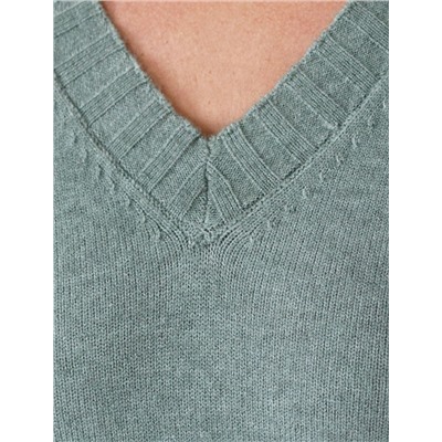 Джемпер с V вырезом из мягкой пряжи с кашемиром