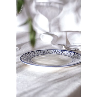 Reve Bleu Chantal Pasta Tabağı - Mavi/Beyaz - 19 cm