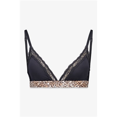 Sujetador trinagular NATURAL animal print negro