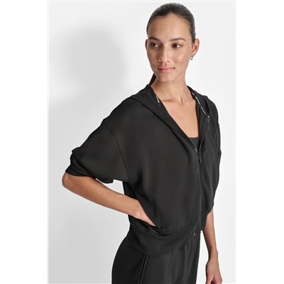 LOGO-EMBELLISHED HOODIE JACKET