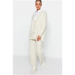 TRENDYOL MODEST Taş İnci Düğmeli Triko Hırka-Pantolon Alt-Üst Takım TCTAW24US00037