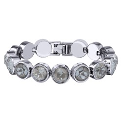 Браслет Теннис (кристаллы SW дымчато-серые 8мм; покрытие родий) 17-19см, Есть комплект