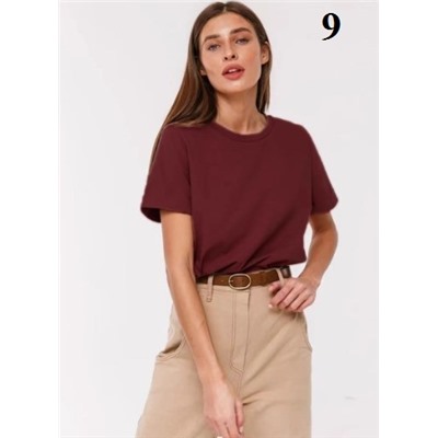 Базовая футболка из чистого хлопка с круглым вырезом