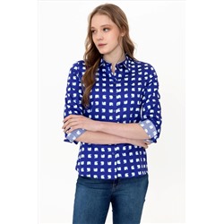 Kadın Mavi Uzun Kollu Gömlek