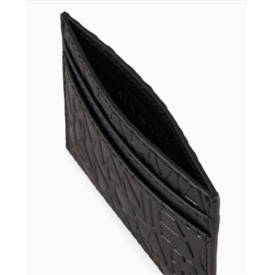 Card holder made of recycled material with embossed logo writing