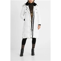 Abrigo largo acolchado recto mandalas