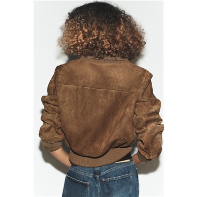 CHAQUETA BOMBER CUELLO SUBIDO RIB