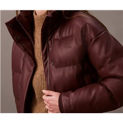 Classic Faux Leather Puffer Jacket