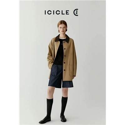 Женская  хлопковая, вельветовая, с лацканами на пуговицах куртка ICICL*E ОРИГИНАЛ!