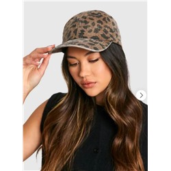 Бейсболка с леопардовым принтом из хлопкового твила