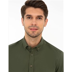 Haki Regular Fit Uzun Kollu Gömlek