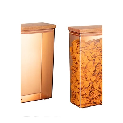 Lucille Ahşap Kapaklı Saklama Kabı 2500ML