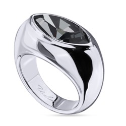 Кольцо Эдем (кристаллы SW темно-серые; покрытие родий), Есть комплект