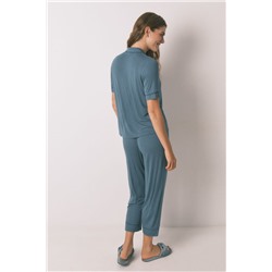 Pijama camisero Capri viscosa verde