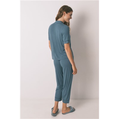 Pijama camisero Capri viscosa verde