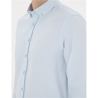 Açık Oxford Mavi Slim Fit Uzun Kollu Gömlek
