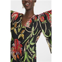 Vestido largo loose manga ancha 3/4