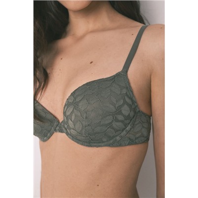 Sujetador clásico BEAUTIFUL relleno encaje kaki