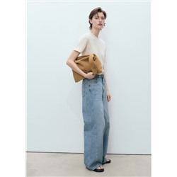 Jeans wideleg tiro medio