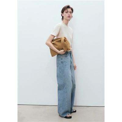 Jeans wideleg tiro medio