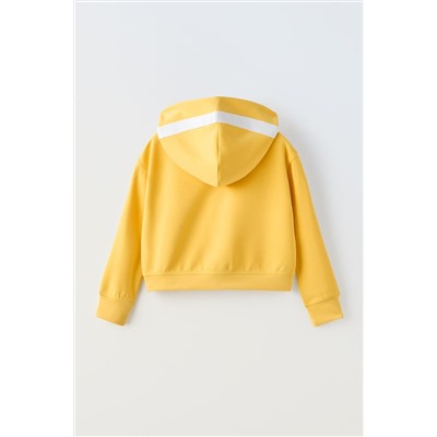 CONTRAST STRIPE CROPPED HOODIE