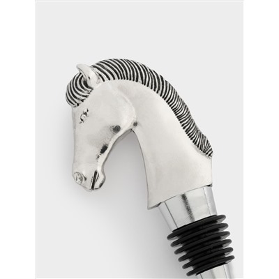 Пробка для винной бутылки, 12 см, металл, серебристая, Лошадь, Horse