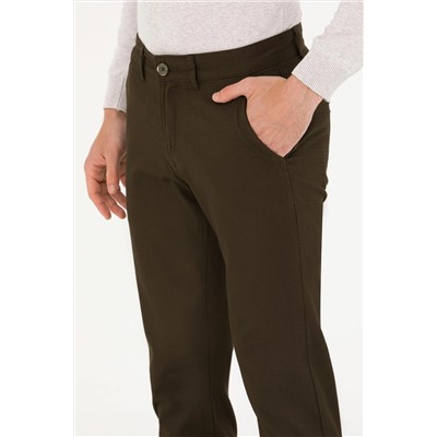 Erkek Koyu Haki Kanvas Pantolon