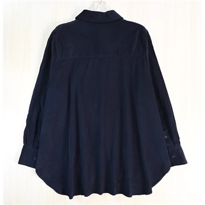 Модная синяя вельветовая рубашка КО*С