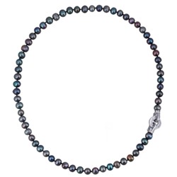Колье (жемчуг бензиновый 8-9мм, фианит; покрытие родий) 55см, Есть комплект