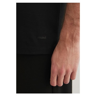 Mavi Stretch Siyah Basic Tişört Fitted / Vücuda Oturan Kesim 061747-900