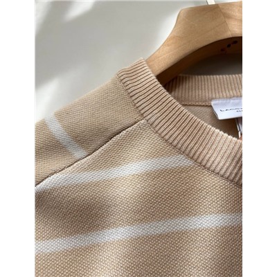 Трикотажный мужской пуловер в полоску ЛАКОСТ*Е