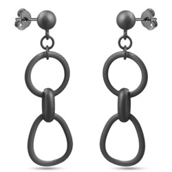 Серьги Силуэт (покрытие матовый черный родий)