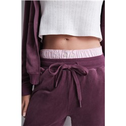 Pantalón terciopelo suave vino