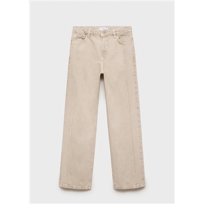 Jeans rectos rinse wash costuras