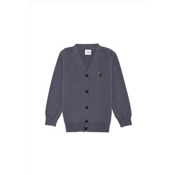 Erkek Çocuk Grş Melanj Triko V - Yaka Hırka