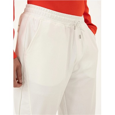 Beyaz Slim Fit Eşofman Altı