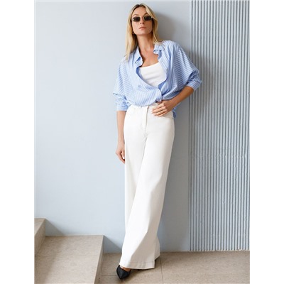 Блузка в полоску с цельнокроеной проймой