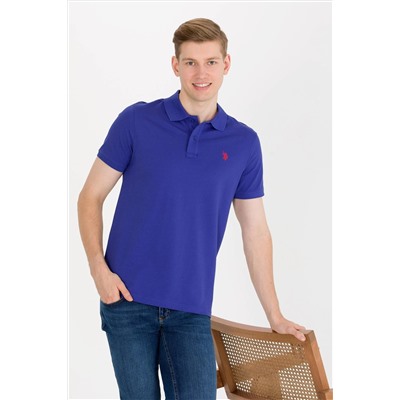 Erkek Mavi Basic Polo Yaka Tişört