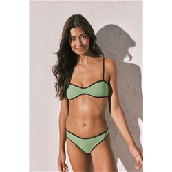 Braga bikini clásica contraste verde
