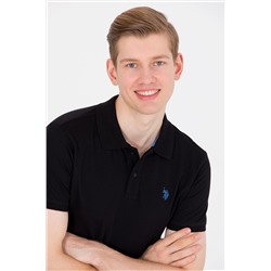 Erkek Siyah Basic Polo Yaka Tişört