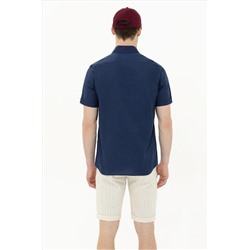 Erkek Lacivert Kısa Kollu Gömlek