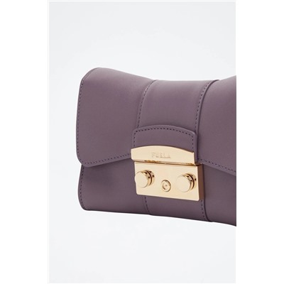 Bandolera de piel bovina Metropolis - Violeta