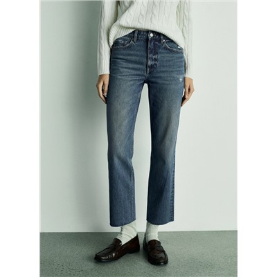 Jeans Blanca rectos crop