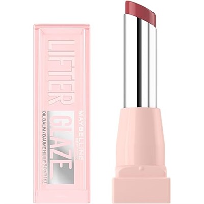 Maybelline Lifter Glaze Oil Balm with Hyaluronic Acid and Hydrating Oil Blend, Lip Balm with 24HRs of Smooth, Moisturizing Shine, Caramel Glow (Sheer Light Brown Nude)