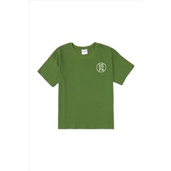Erkek Çocuk Yeşil Oversize Bisiklet Yaka Tişört