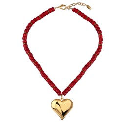 Колье Селена (коралл 5-6мм; покрытие золото) 45-53см, Есть комплект