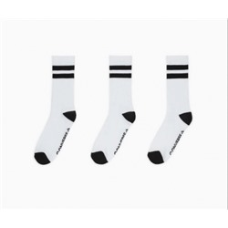 3-Pack Double Stripe Crew Socks