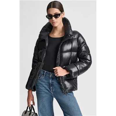 FUNNEL-NECK LIGHTWEIGHT PUFFER JACKET