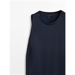 Vestido midi satinado detalle rib