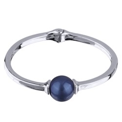 Браслет (Майорка черничная 16мм; покрытие родий), Есть комплект